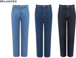 Milanoro - Stijlvolle jeansbroek voor heren - Lichtblauw - W38 - L30