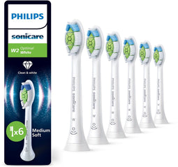 Philips Sonicare Optimal White W2 - Opzetborstels voor Elektrische Tandenborstel - Wittere tanden - Wit (6 stuks)
