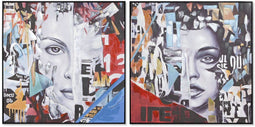 Schilderij Home ESPRIT Abstract Modern 100 x 3,5 x 100 cm (2 Stuks)