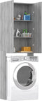 vidaXL - Wasmachinekast - 64x25,5x190 - cm - grijs - sonoma - eikenkleurig