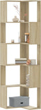 vidaXL - Boekenkast - 5-laags - hoek - 50x50x179 - cm - bewerkt - hout - sonoma - eiken