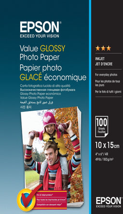 Epson Value Glossy Photo Paper - 10x15cm - 100 vellen