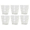 6x Stuks transparante waterglazen/drinkglazen cirkels relief 400 ml van glas - Keuken/servies basics