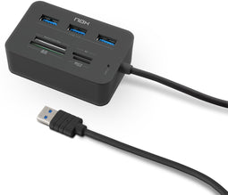 Nox Lite Reader One - Externe Kaartlezer - 3x USB 3.2 Gen 1 - Zwart