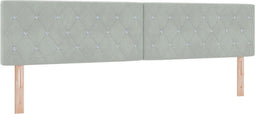 vidaXL - Hoofdbord - met - Kristallen - Knopen - Ge - tuft - Lichtgrijs - 200 - cm - Velours