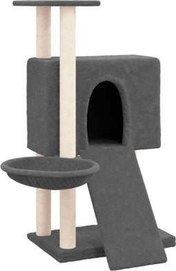 vidaXL - Kattenmeubel - met - sisal - krabpalen - 96 - cm - donkergrijs