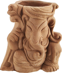 Madam Stoltz Earthenware Ganesha Vase - Set van 2