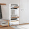 vidaXL Schoenenkast met spiegel 4-laags 63x17x134 cm hoogglans wit