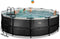 EXIT Black Leather zwembad ø450x122cm met filterpomp - zwart