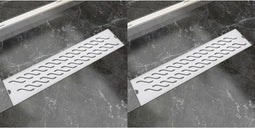 vidaXL - Doucheafvoer - 2 - st - rechthoekig - golvend - 530x140 - mm - roestvrij - staal