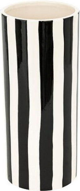Atmosphera Edric Keramieken vaas Ø13xH30cm - Zwart