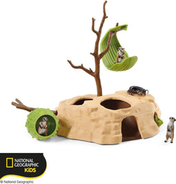 schleich WILD LIFE - Rustplaats voor Stokstaartjes - Speelfigurenset - Kinderspeelgoed voor Jongens en Meisjes - 3 tot 8 jaar - 10 Onderdelen