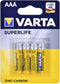 Varta Superlife - Koolzink R03/AAA - 1,5 Volt - (4 stuks)