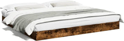 vidaXL - Bedframe - zonder - matras - hout - gerookt - eikenkleurig - 180x200 - cm