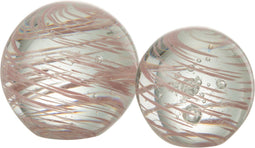 J-Line presse-papier Draaikolk - glas - roze - large