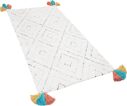 KARTAL - Shaggy vloerkleed - Wit - 80 x 150 cm - Katoen