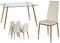 Gift Decor Davi - Tafel met 4 stoelen - Metaal en hout - Wit Bruin