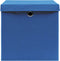vidaXL - Opbergboxen - met - deksel - 4 - st - 28x28x28 - cm - blauw