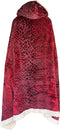 Linnick Flanel Fleece Deken + Hoodie met Capuchon Snake - bordeaux/black - 140x200cm - 130x180cm - Plaid