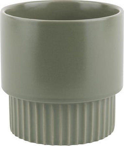 PT bloempot Ribbed medium-Groen