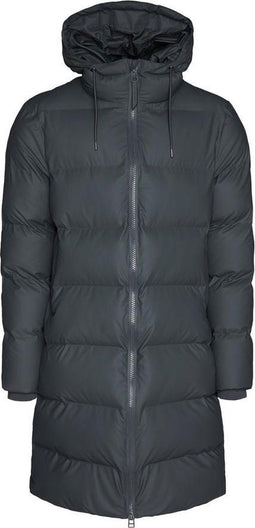 Rains Long Puffer Jacket - Thermal - 3M™ Thinsulate™ Featherless Insulation - Slate (M/L)