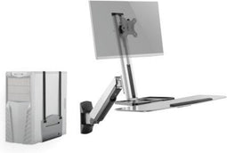 Zit Sta Bureau Wandmontage - Monitorbeugel Toetsenbord Muis - Ergonomisch - Zwart