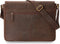 Lederen aktetas voor heren en dames, echt leer, laptoptas tot 13 inch, schoudertas met schouderriem,