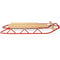 Coast Houten en Stalen Slee - Met Schaatsen en Stuurstang - 137x58x16 cm - Rood & Houtkleur