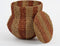 Mica Decorations Tacoma - Opbergmand met Deksel - H47 x Ø50 cm - Jute - Oranje