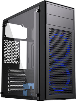 Gembird Fornax M100B - Midi Tower PC ATX - Gehard glas zijpaneel - Zwart