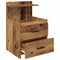 Nachtkastjes 2 st met 2 lades 40x36,5x62 cm oud houtkleurig