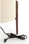 Light & Living Tafellamp Litto - Donkerbruin Hout - Crèmekleurige Stoffen Lampenkap Ø35cm
