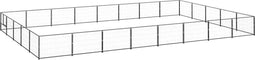 vidaXL - Hondenkennel - 40 - m² - staal - zwart