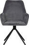 WOOOD Exclusive Amber Eetkamerstoel - Velvet - Grijs