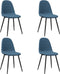 vidaXL - Eetkamerstoelen - 4 - st - fluweel - blauw