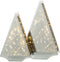 J-Line decoratie kerstboom Driehoek - glas - goud - large - LED lichtjes