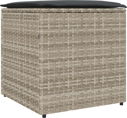 vidaXL - Kussenbox - Lichtgrijs - 50x50x50 - cm - Poly - Rattan