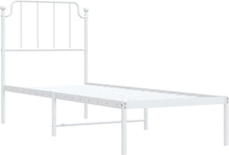 vidaXL - Bedframe - met - hoofdbord - zonder - matras - metaal - wit - 75x190 - cm