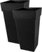 Eda Bloempot Toscane - vierkant - kunststof - antraciet - L43 x B43 x H80 cm - 98 liter