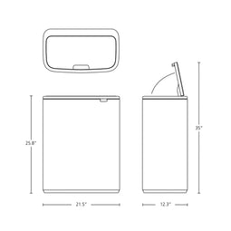 Brabantia Bo Touch Bin - Prullenbak - 60 liter - Soft Grey