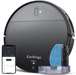 Earkings Robotstofzuiger - Robotstofzuiger met Dweilfunctie - Laadstation