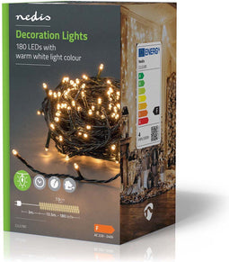 Nedis Kerstverlichting - Koord - 180 LED's - Warm Wit - 13,5 m - 7 Licht effecten - Binnen & Buiten