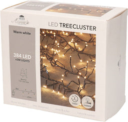 Anna's Collection Kerstverlichting - 384 lampjes - warm wit - 5 meter - clusterverlichting
