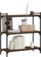 vidaXL - Boekenkast - 3-laags - 80x30x86 - cm - bewerkt - hout - bruin - eikenkleur