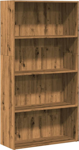 vidaXL - Boekenkast - 80x30x152 - cm - bewerkt - hout - artisanaal - eikenkleurig