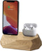 Oakywood Dual Dock - Massief Eikenhout - compatible met Apple iPhone en Apple AirPods (Lightning)