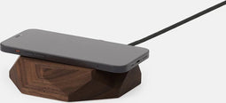 Oakywood Geometric Charging Pad - Massief Walnoot - Echt Houten Draadloze Oplader 10W