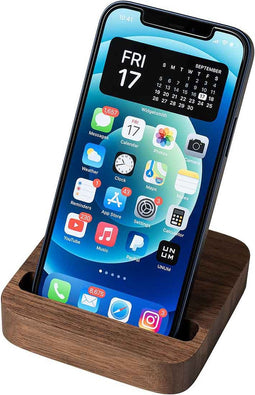 Oakywood OakyBlocks Smartphone Stand - Massief Walnoot Hout - Telefoon Houder voor Modulaire Magnetische Bureau Organiser