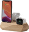 Oakywood Triple Dock - Massief Eikenhout - compatible met Apple iPhone, Apple AirPods en Apple Watch (Lightning)