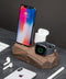 Oakywood Triple Dock - Massief Walnoot - compatible met Apple iPhone, Apple AirPods en Apple Watch (Lightning)